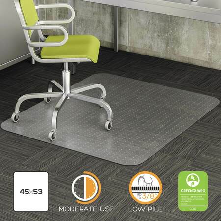 DEFLECTO Moderate Use Chair Mat for Low Pile Carpet, 36x48, Rectangular, Clear CM13142